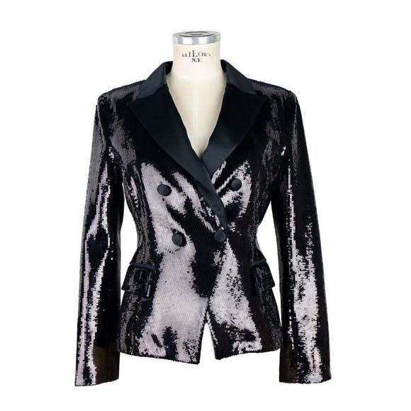 Elisabetta Franchi Jackets & Blazers - Elisabetta Franchi Elegant Sequined Double-Breasted Women's Jacket